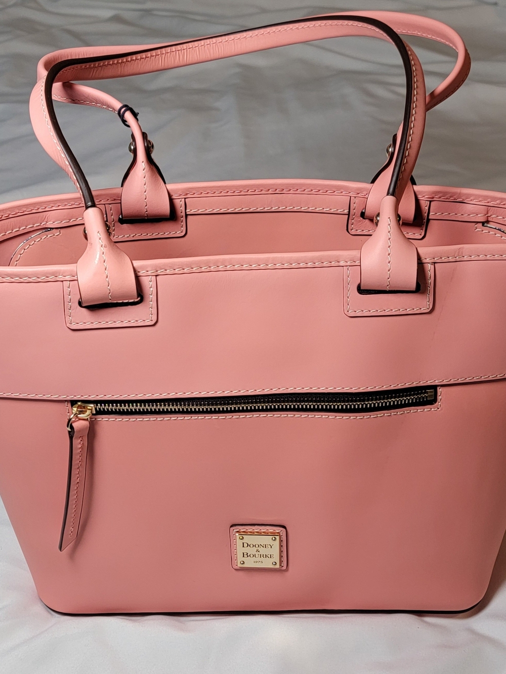 Dooney & Bourke Beacon Zip Leather Tote- Light Pink